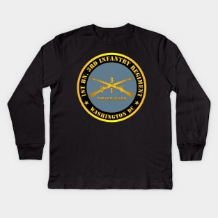 1st Bn 3rd Infantry Regiment - Washington DC - The Old Guard w Inf Branch Kids Long Sleeve T-Shirt